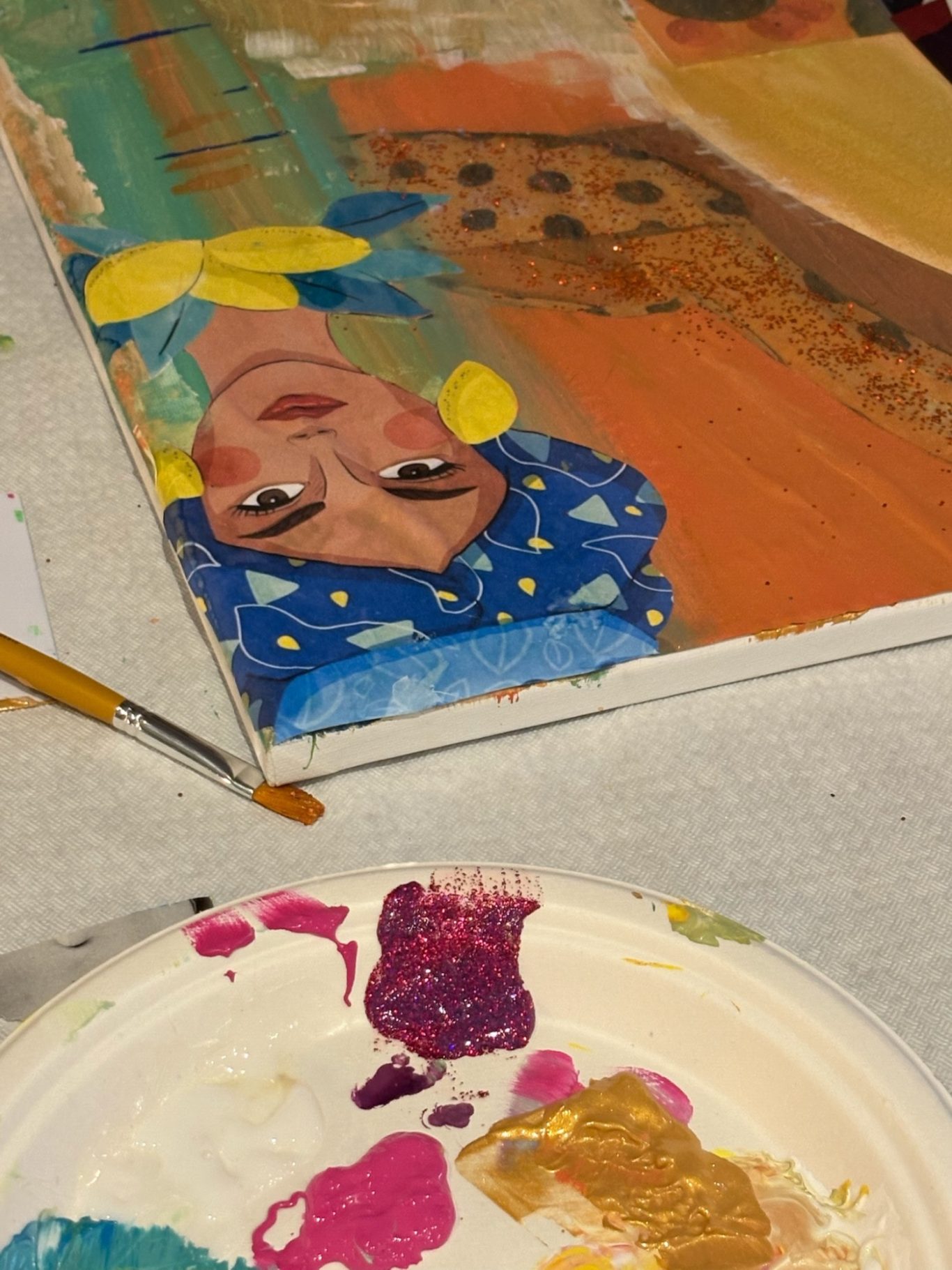 Buntes Bild mit Frau